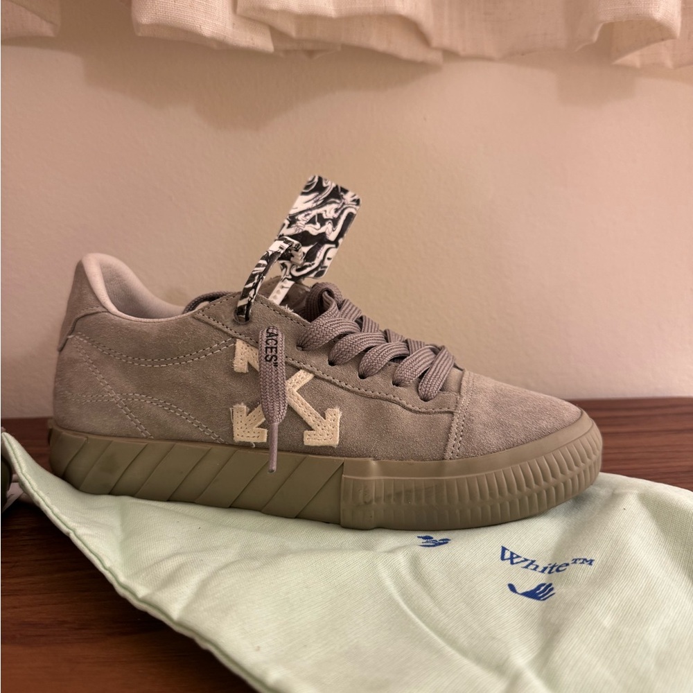 Off-White Vulcanized Suede Low-Top Sneakers